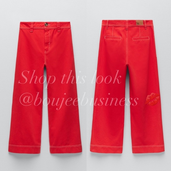 ZARA Z1975 BNWT Wide Leg Topstitched Culotte Jeans - Picture 6 of 6